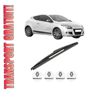 Stergator lamela spate RENAULT MEGANE III Coupe (DZ0/1_) din 2008 - 2016, pentru luneta auto, Valeo Silencio, din cauciuc siliconat rezistent, 4 Stickere Auto RENAULT