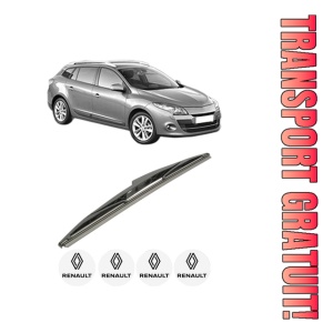 Stergator lamela spate RENAULT MEGANE III Grandtour (KZ0/1) din 2008 - 2016, pentru luneta auto, Bosch Twin, din cauciuc siliconat rezistent, 4 Stickere Auto RENAULT - Img 1