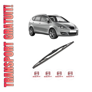 Stergator lamela spate SEAT ALTEA XL (5P5, 5P8) din 2006 - 2015, pentru luneta auto, Valeo Silencio, din cauciuc siliconat rezistent, 4 Stickere Auto SEAT