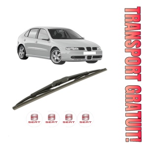 Stergator lamela spate SEAT LEON (1M1) din 1999 - 2006, pentru luneta auto, Bosch Twin, din cauciuc siliconat rezistent, 4 Stickere Auto SEAT