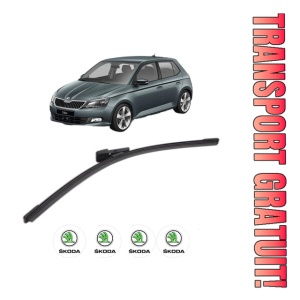 Stergator lamela spate SKODA FABIA III (NJ3) din 2014 - 2021, pentru luneta auto, Bosch Aerotwin, din cauciuc siliconat rezistent, 4 Stickere Auto SKODA