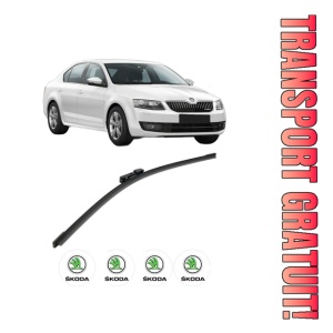Stergator lamela spate SKODA Octavia III (5E3, NL3, NR3) din 2012 - 2020, pentru luneta auto, Bosch Aerotwin, din cauciuc siliconat rezistent, 4 Stickere Auto SKODA