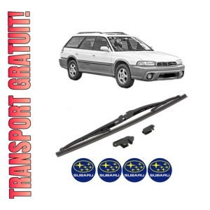 Stergator lamela spate SUBARU LEGACY OUTBACK (BG) din 1996 - 1999, pentru luneta auto, Valeo Silencio, din cauciuc siliconat rezistent, 4 Stickere Auto SUBARU