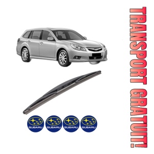 Stergator lamela spate SUBARU LEGACY V Estate (BR) din 2009 - 2014, pentru luneta auto, Bosch Twin, din cauciuc siliconat rezistent, 4 Stickere Auto SUBARU