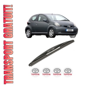 Stergator lamela spate TOYOTA AYGO (_B1_) din 2005 - 2014, pentru luneta auto, Valeo Silencio, din cauciuc siliconat rezistent, 4 Stickere Auto TOYOTA