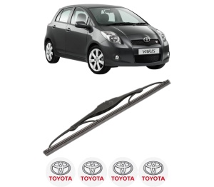 Stergator lamela spate TOYOTA YARIS (_P9_) din 2005 - 2014, pentru luneta auto, Valeo Silencio, din cauciuc siliconat rezistent, 4 Stickere Auto TOYOTA v19150