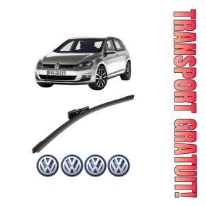 Stergator lamela spate Volkswagen GOLF VII Van (5G1) din 2012 - 2017, pentru luneta auto, Bosch Aerotwin, din cauciuc siliconat rezistent, 4 Stickere Auto VW