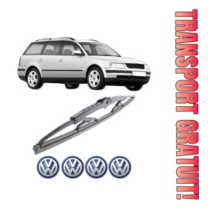 Stergator lamela spate Volkswagen PASSAT B5 Variant (3B5) din 1997 - 2000, pentru luneta auto, Bosch Twin, din cauciuc siliconat rezistent, 4 Stickere Auto VW