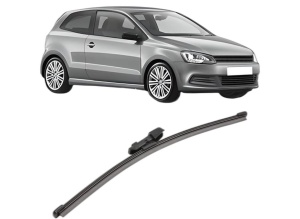 Stergator lamela spate Volkswagen POLO V (6R1, 6C1) din 2009 - 2022, pentru luneta auto, Valeo Silencio Xtrm, din cauciuc siliconat rezistent, 4 Stickere Auto VW - Img 2