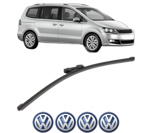 Stergator lamela spate Volkswagen SHARAN (7N1, 7N2) din 2010 - 2022, pentru luneta auto, Valeo Silencio Xtrm, din cauciuc siliconat rezistent, 4 Stickere Auto VW - Img 2