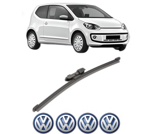 Stergator lamela spate Volkswagen UP! (121, 122, BL1, BL2, BL3, 123) din 2011 - 2023, pentru luneta auto, Valeo Silencio Xtrm, din cauciuc siliconat rezistent, 4 Stickere Auto VW v17890