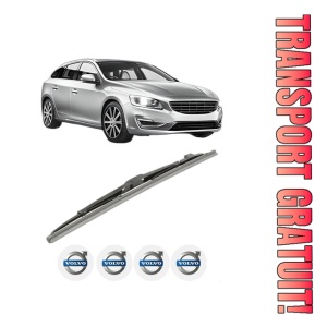 Stergator lamela spate VOLVO V60 I (155) din 2010 - 2018, pentru luneta auto, Bosch Twin, din cauciuc siliconat rezistent, 4 Stickere Auto VOLVO