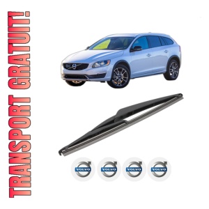 Stergator lamela spate VOLVO V60 I Cross Country (157) din 2015 - 2018, pentru luneta auto, Valeo Silencio, din cauciuc siliconat rezistent, 4 Stickere Auto VOLVO - Img 1