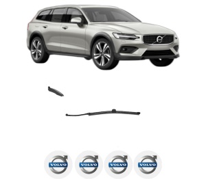 Stergator lamela spate VOLVO V60 II Cross Country (227) din 2018 - 2021, pentru luneta auto, Valeo AquaBlade, din cauciuc siliconat rezistent, 4 Stickere Auto VOLVO v16090
