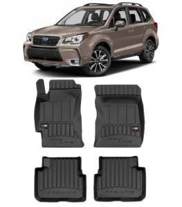 Subaru Forester III, Suv, Din 03.2008 - 01.2013 , Set Covorase Auto Tip Tavita Premium 3D, din cauciuc accesorii pentru autoturismul tau - masina v169752