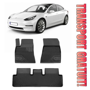 Tesla Model 3 Din 07.2017 - Prezent, Sedan , Set Covorase Auto Tip Tavita Premium 3D, din cauciuc