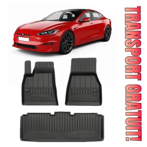 Tesla Model S, Coupe, Din 07.2012 - 03.2015 , Set Covorase Auto Tip Tavita Premium 3D, din cauciuc