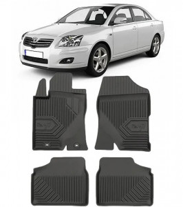 Toyota Avensis II Din 03.2003 - 12.2008, Sedan , Set Covorase Auto Tip Tavita Premium 3D, din cauciuc accesorii pentru autoturismul tau - masina v167855