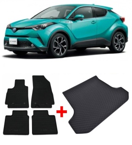 Toyota C-HR Set Covorase + tavita portbagaj auto Toyota C-HR fabricatie 01.2017 - prezent, caroserie suv, portbagaj inferior, fara roata de rezerva - Img 2