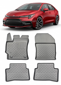 Toyota Corolla XII E210, Hatchback, Din 02.2019 - Prezent , Set Covorase Auto Tip Tavita Premium 3D, din cauciuc accesorii pentru autoturismul tau - masina v173252