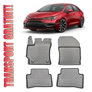 Toyota Corolla XII E210, Hatchback, Din 02.2019 - Prezent , Set Covorase Auto Tip Tavita Premium 3D, din cauciuc
