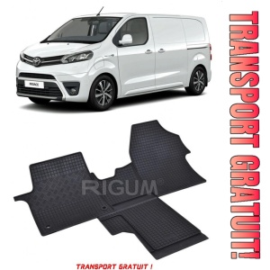 Toyota Proace II, Van, fabricat din 01.2016 - Prezent, 2 Locuri, set covorase auto dedicate, din cauciuc 100% Premium - Transport Gratuit
