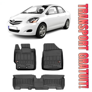Toyota Yaris II, Hatchback, Din 10.2005 - 2011 , Set Covorase Auto Tip Tavita Premium 3D, din cauciuc