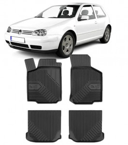 Volkswagen Golf 4 Din 1998 - 2003, Hatchback , Set Covorase Auto Tip Tavita Premium 3D, din cauciuc accesorii pentru autoturismul tau - masina v167104