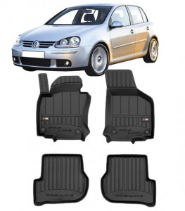 Volkswagen Golf 5, Hatchback, Din 10.2003 - 09.2012 Set Covorase Auto Tip Tavita Premium 3D, din cauciuc accesorii pentru autoturismul tau - masina v174921