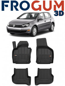 Volkswagen Golf 6, Hatchback, Din 06.2007 - 09.2012 , Set Covorase Auto Tip Tavita Premium 3D, din cauciuc accesorii pentru autoturismul tau - masina v175470