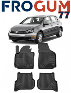 Volkswagen Golf 6 Plus Din 04.2009 - 2014, Hatchback , Set Covorase Auto Tip Tavita Premium 3D, din cauciuc accesorii pentru autoturismul tau - masina v164382