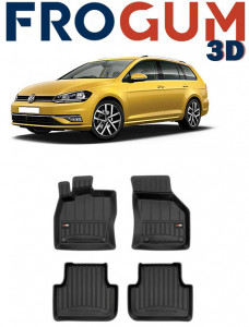 Volkswagen Golf 7 Sportsvan Din 05.2014 - 12.2020, Combi , Set Covorase Auto Tip Tavita Premium 3D, din cauciuc accesorii pentru autoturismul tau - masina v163600