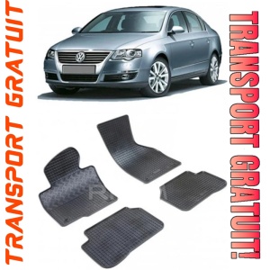 Volkswagen Passat B6, Sedan, fabricat din 2005 - 10.2009, set covorase auto dedicate, din cauciuc 100% Premium