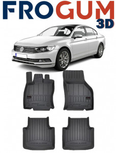 Volkswagen Passat B8, Sedan, Din 12.2014 - Prezent , Set Covorase Auto Tip Tavita Premium 3D, din cauciuc accesorii pentru autoturismul tau - masina v172193