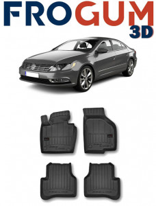 Volkswagen Passat CC, Coupe, Din 06.2008 - 11.2016 , Set Covorase Auto Tip Tavita Premium 3D, din cauciuc accesorii pentru autoturismul tau - masina v175414