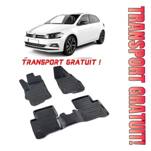 Volkswagen Polo VI (Typ Aw) 2017-2025 Set 4 covorase auto din cauciuc tip tavita premium line 3D - Transport Gratuit!