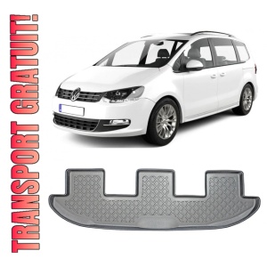 Volkswagen Sharan II, Van, Din 09.2010 - Prezent, 7 Locuri, Rand 3 , Set Covorase Auto Tip Tavita Premium 3D, din cauciuc