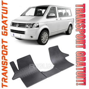 Volkswagen T5, Van, fabricat din 2003 - 05.2015, 2-3 Locuri, set covorase auto dedicate, din cauciuc 100% Premium