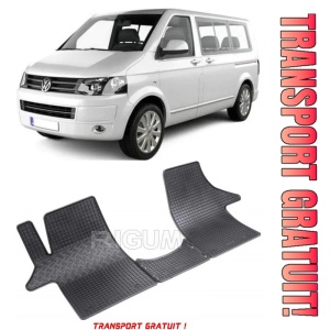 Volkswagen T5, Van, fabricat din 2003 - 05.2015, 2-3 Locuri, set covorase auto dedicate, din cauciuc 100% Premium - Transport Gratuit