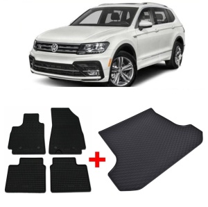 Volkswagen Tiguan II din 05.2016 - Prezent Suv Portbagaj Inferior *1, Set Covorase + tavita portbagaj auto - Img 2
