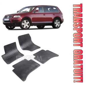 Volkswagen Touareg I, Suv, fabricat din 11.2002 - 2010, set covorase auto dedicate, din cauciuc 100% Premium