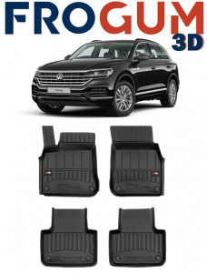 Volkswagen Touareg III, Suv, Din 07.2018 - Prezent , Set Covorase Auto Tip Tavita Premium 3D, din cauciuc accesorii pentru autoturismul tau - masina v171915