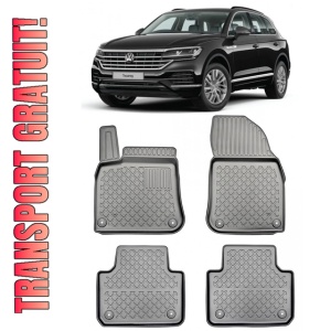 Volkswagen Touareg III, Suv, Din 07.2018 - Prezent , Set Covorase Auto Tip Tavita Premium 3D, din cauciuc