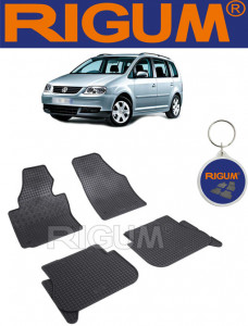 Volkswagen Touran I, Van, fabricat din 03.2003 - 08.2015, 5 Locuri, set covorase auto dedicate, din cauciuc 100% Premium accesorii pentru autoturismul tau - masina v159289