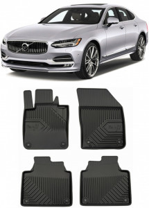 Volvo S90 Din 09.2016 - Prezent, Sedan , Set Covorase Auto Tip Tavita Premium 3D, din cauciuc accesorii pentru autoturismul tau - masina v166156