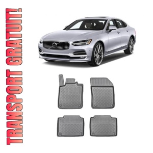 Volvo S90, Sedan, Din 09.2016 - Prezent, 4X4 , Set Covorase Auto Tip Tavita Premium 3D, din cauciuc