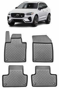 Volvo Xc60 Din 2017 - Prezent , Set Covorase Auto Tip Tavita Premium 3D, din cauciuc accesorii pentru autoturismul tau - masina v169579