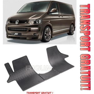 Vw T5 / T6 Transporter, 2 / 3 Locuri, fabricat din 2006 - Prezent (Fata), set covorase auto dedicate, din cauciuc 100% Premium - Transport Gratuit