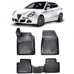 Alfa Romeo Giulietta 2010- Set 4 covorase auto din cauciuc tip tavita premium line 3D accesorii pentru autoturismul tau - masina v243256