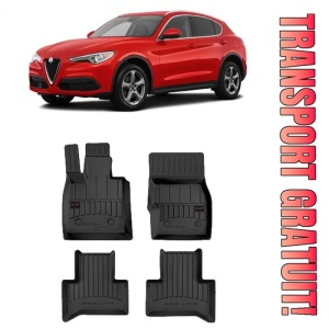 Alfa Romeo StelVIo, Suv, Din 01.2017 - Prezent , Set Covorase Auto Tip Tavita Premium 3D, din cauciuc